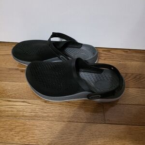 Black and Gray Slip-On Crocs